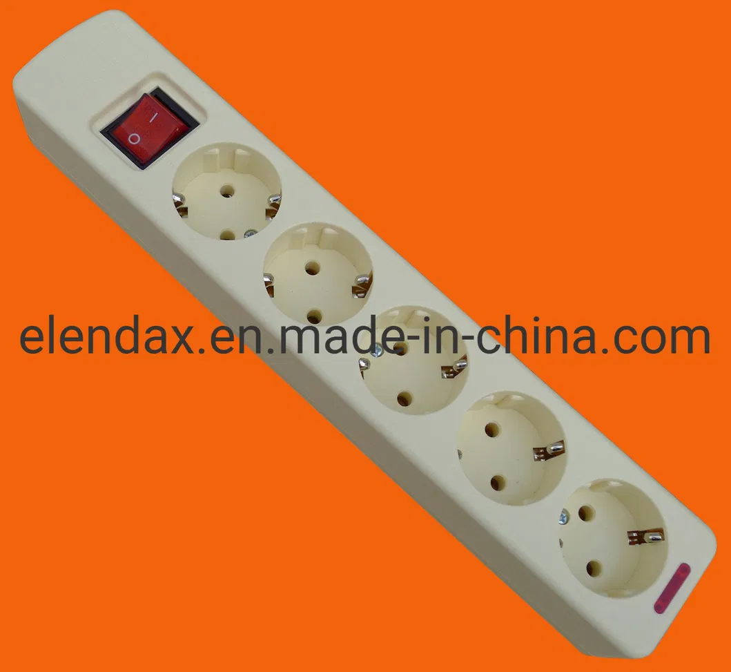 6-контактный удлинитель европейского типа с заземлением (E5006E)