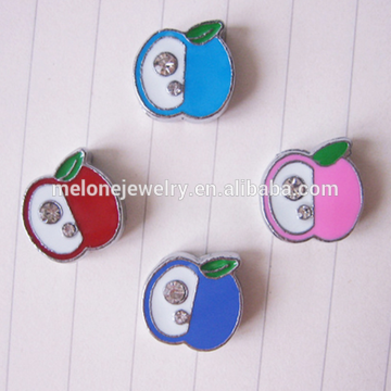 2015 hot enamel alloy apple 8mm slide charms slide jewelry