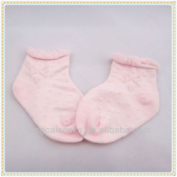 Pink ruffle lace baby girls' ankle socks