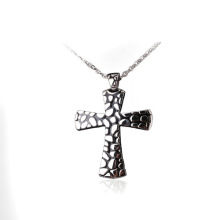 Cross pendant necklace with silver chain