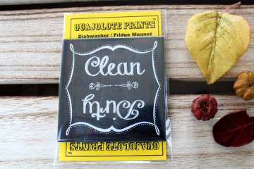Clean Dirty Dishwasher Magnet black chalkboard