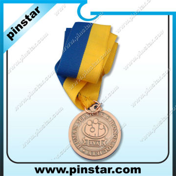 Custom sports copper medals with neck ribbon