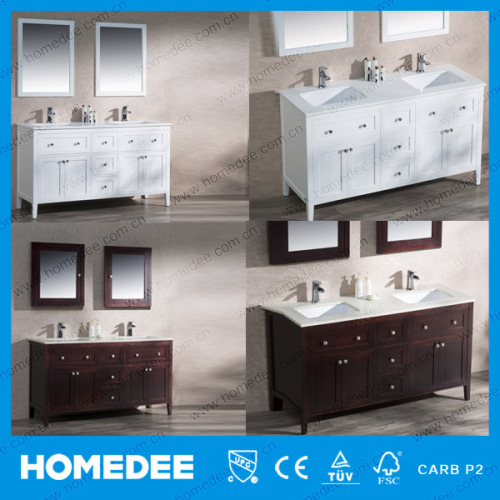 2015 Wholesale Solid Wood Mirrored Furniture Bathroom Vanity