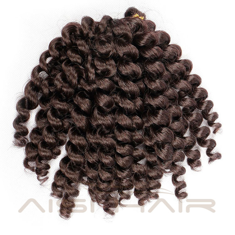 Aisi Hair 8inch Jumpy Wand Curl Crochet Braids 20 Roots Jamaican Bounce Synthetic Crochet Hair Extension for Black Women