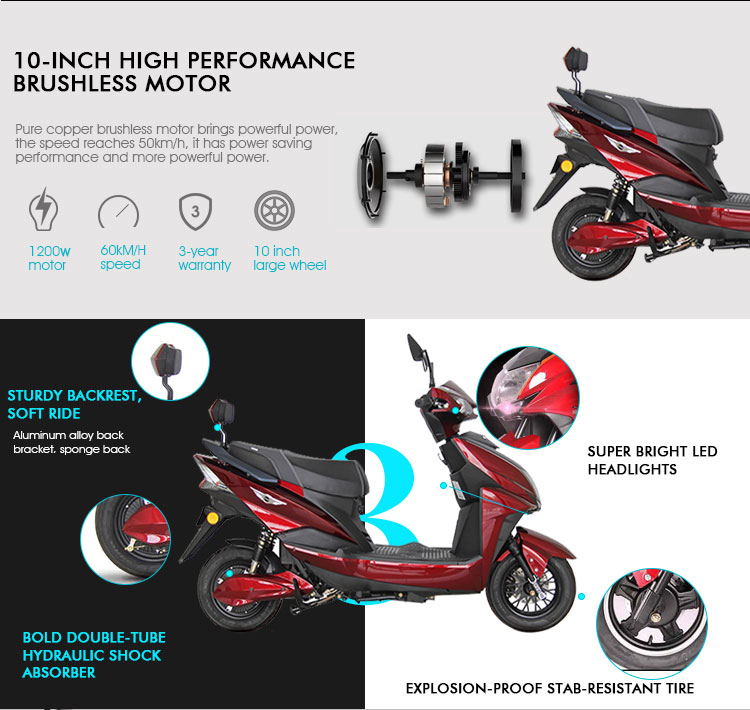 Adult Electric Motorbike Electric Motorcycle in Electric Scooters with New Design