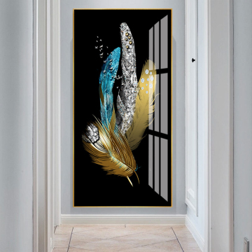 Modern Abstract Nordic Feather Art: Picture Canvas Posters & Prints for Home Décor