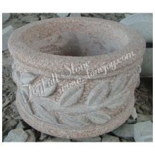 Round Natural Stone Planter Pots