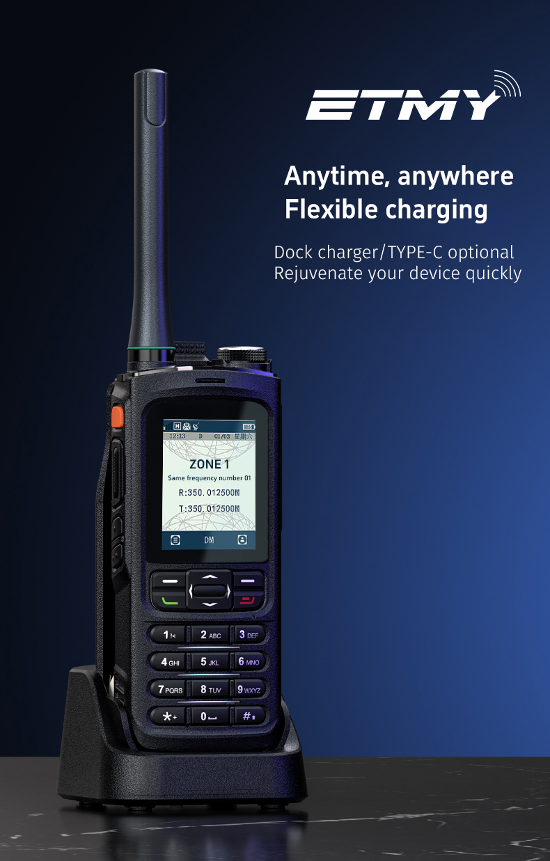 NXDN VHF/UHF Digital & Analog Portable Radios ET-D69 Walkie Talkie Handheld
