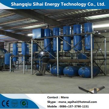 Waste tire oil purified to diesel distillation plant