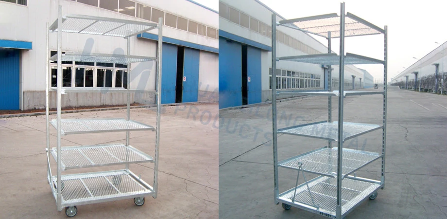 High Quality Garden Centre Greenhouse Metal Rolling Plant Rack