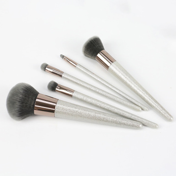 Pinceaux de maquillage synthétiques doux cheveux sliver manche