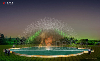 Laser water screen movie fountain