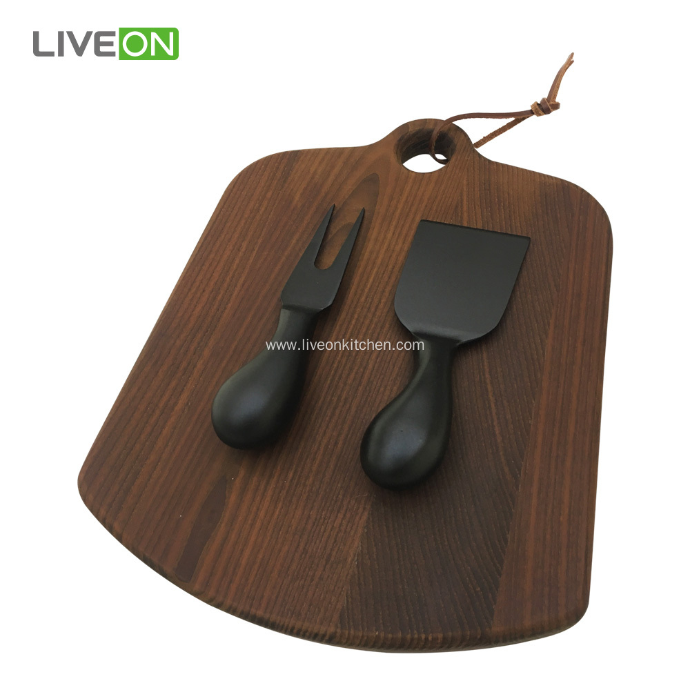 Ash Cutting Board Cheese Knife Set