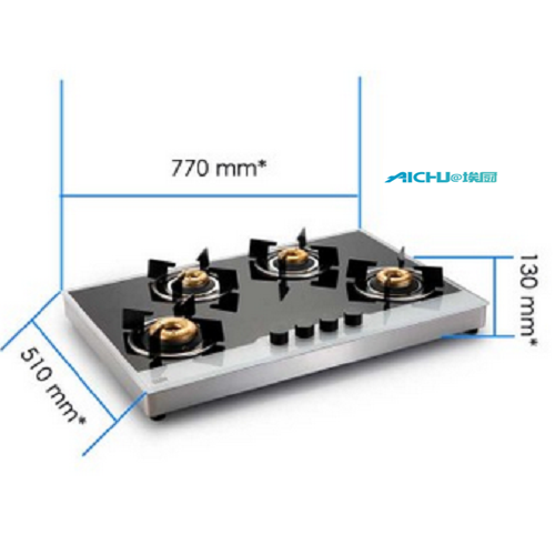 Gas Hob Percuma Berdiri 4 Burners Brass