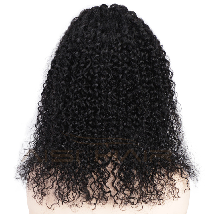 Aisi Hair New Design 16 Inch Medium Long Black Wig Afro Kinky Curly Swiss Lace Wig Synthetic Lace Front Wigs For Black Women