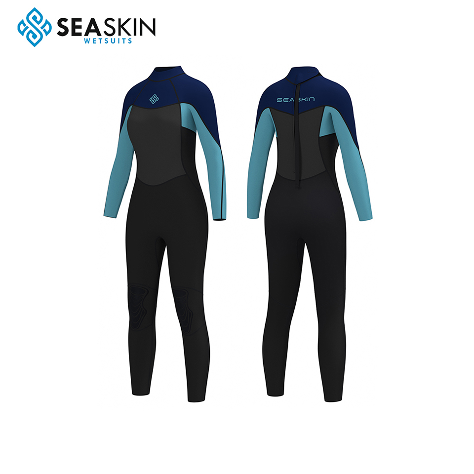 Seaskin kadınları geri fermuar renkli sörfler wetsuits