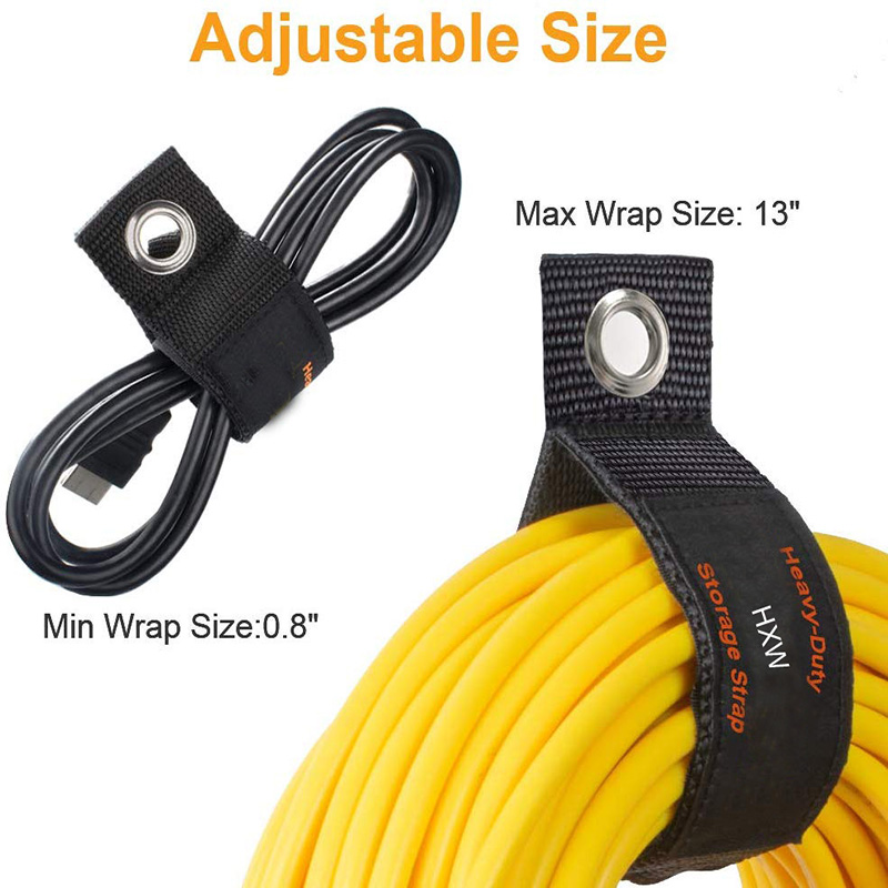 Boima ba mosebetsi Hook Loop Extension Cord Keeper Straps