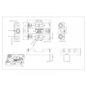 BBA-7-3-BP-479 3 pièces AAA Battery Battery Type Type