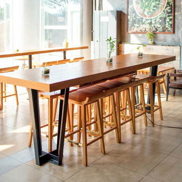 Solid Wood Bar Tables and Chairs for Restaurants and Coffee Shops