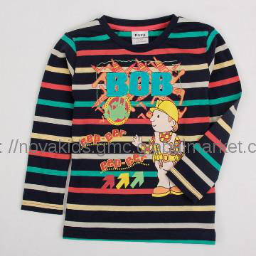 kids clothes bob the builder cartoon high quality boy winter t shirt