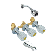 Three Hole Wall-Mounted Bath Tap Shower Mixer Faucet: Customizable Bathroom Fixtures