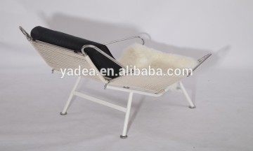 Genuine sheep skin innovative pp225 flag halyard lounge chair replica