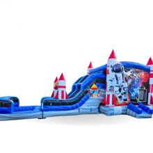 Outer Space Themed Dual Lane WET/DRY Mega Combo Bounce House