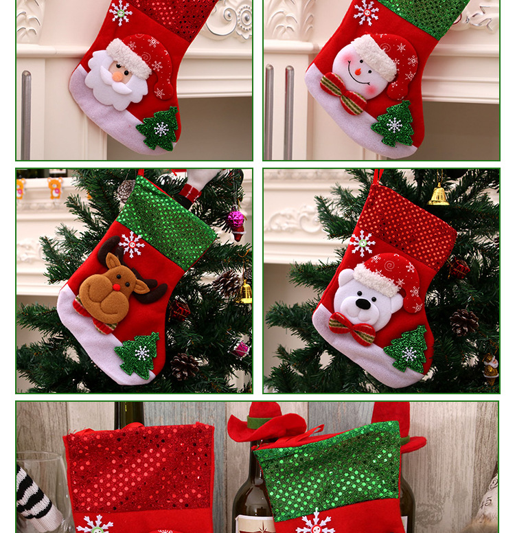 Hot Christmas Gift Christmas Stocking Sock Santa Claus Xmas Tree Hanging Decor Christmas Stockings Candy Gift Bag Navidad