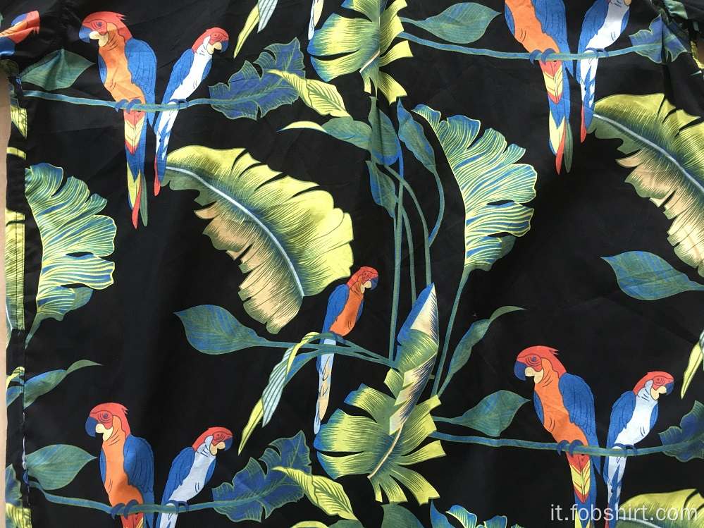 Camicia hawaiana da uomo in cotone stampato