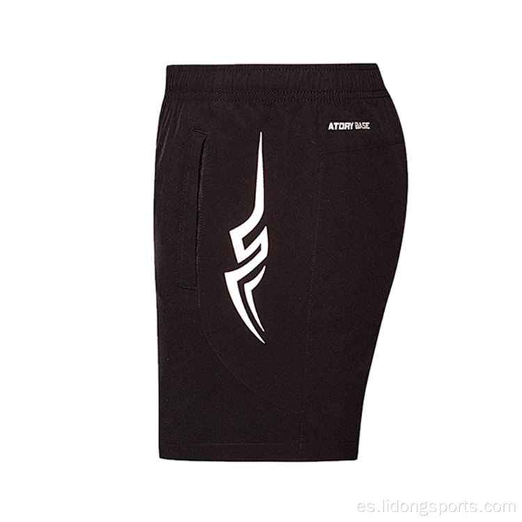 Unisex unisex rápido seco negro pantalones cortos de carreras