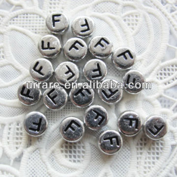 Flat Round Alphabet Plastic Beads