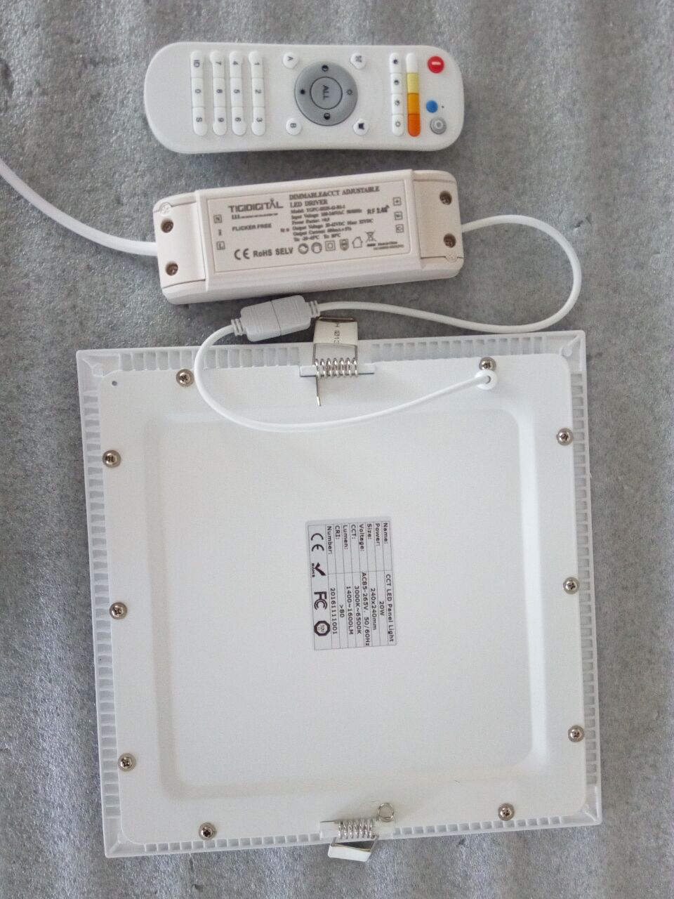 No Flicker 7W Square CCT LED Panel Downlight 85x85mm