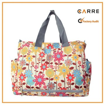 waterproof nylon flower mummy diaper bag