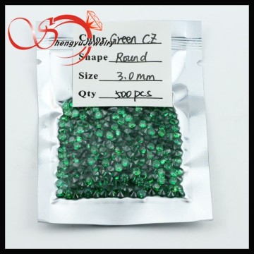 small emerald green cubic zircon