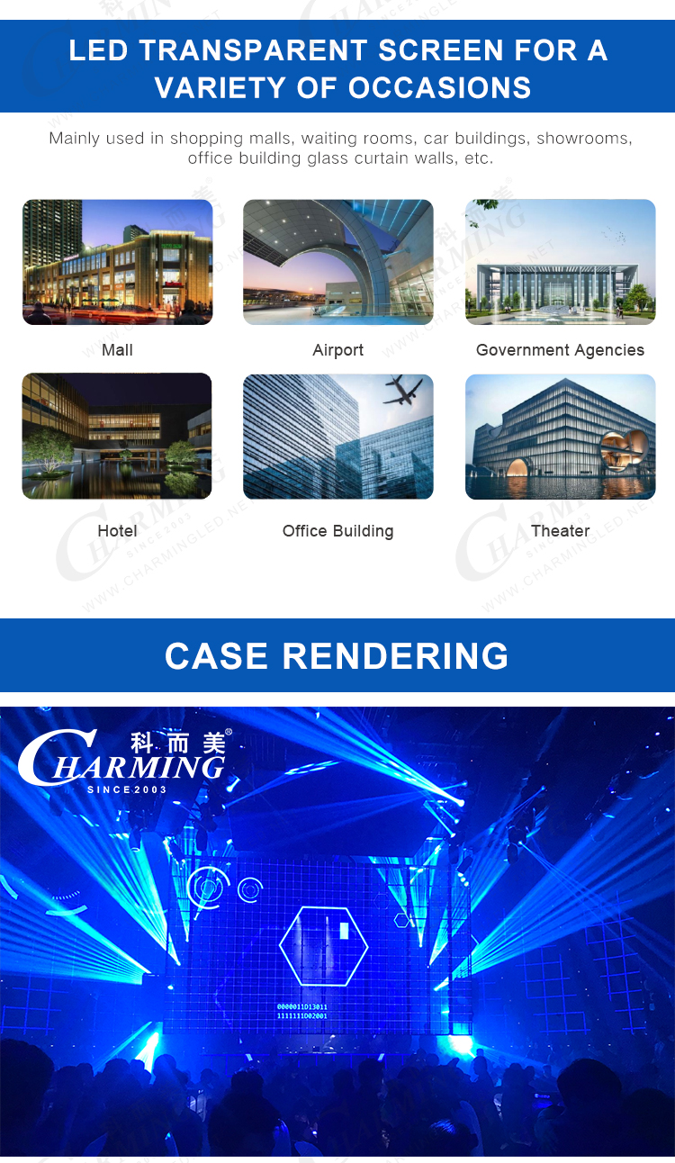 Magic window glass led P3.91 transparent outdoor led screen display for event rental