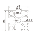 GB 2525 Aluminium legeringsprofiel Licht aluminiumlegering