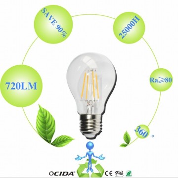 LED A60 E27 6W 3000K Globe filament led bulb