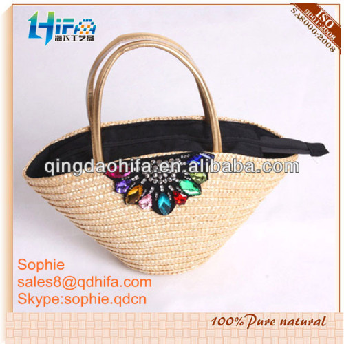 Lady Designer Paper Woven Straw Bags Summer Straw Beach Bag