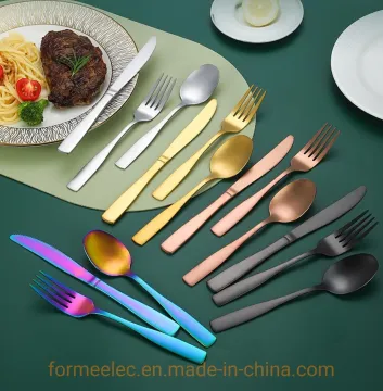 Flatware Eating Utensils Dinner Fork Steak Knife Soup Spoon Tableware Set Cutlery