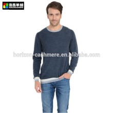 Men Navy Pure Cashmere Sweater, Man Royal Cashmere Pullover