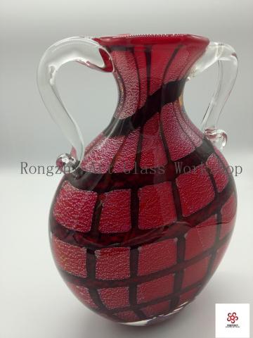 Blown Red Vase Glass Sculpture