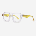 Square Double Bridge Acetate Male Optical Frames 23A3178