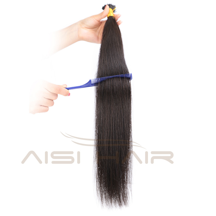 Aisi Hair 10A Unprocessed Black Human Hair Double Drawn Can Be Dyed Or Bleach I Tip Human Hair Extension 100g For Women