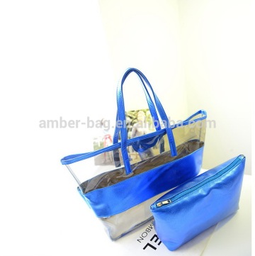 2014 Trendy Colorful transparent PVC beach bag,tote bag