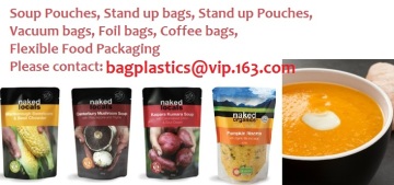 Soup bags, Soup pouches, Bottom gussets bags, Aluminum Bag, PET Metalized Bag, Anti Static Bag, Vacuum Bag, Retort