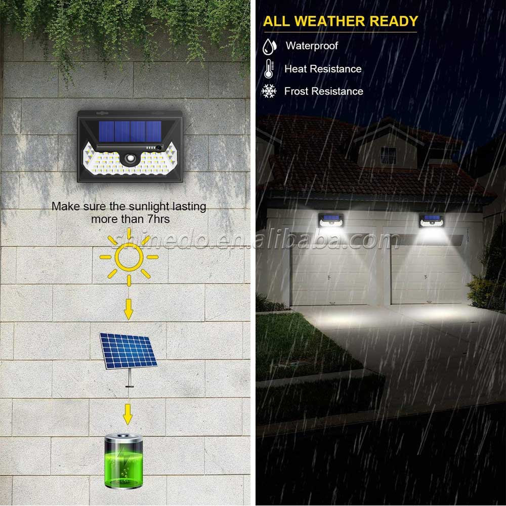 Shinedo Bright 60 LED Solar Power Lights Outdoor Motion Sensor Solar Lights for Yard Garden Lighting