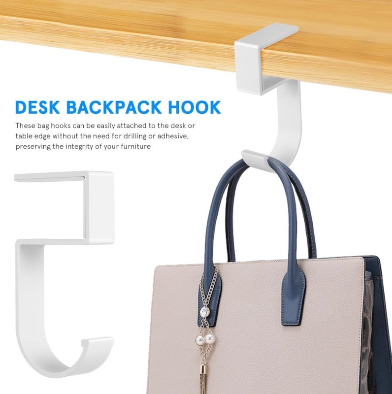 No Drill Bag Hook for Thin Tables