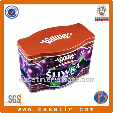 suger storage tin box, irregular shape candy box