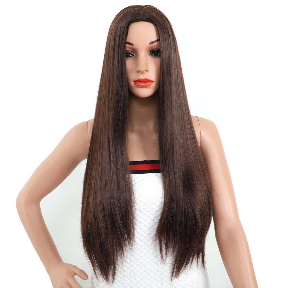 MYZYR straight hair high-quality synthetic wigs, 30-inch heat-resistant wigs of various colors, noble golden synthetic wigs