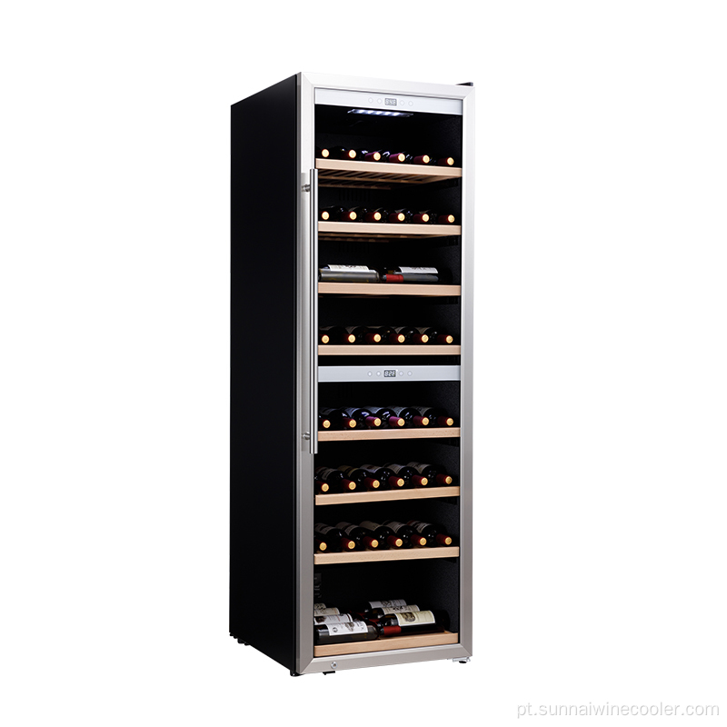 Cooler de vinho de zona dupla de 180 garrafa de 180 garrafa
